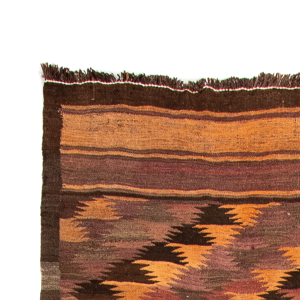 Biegacz Dywan Kelim - Stary - 380 x 145 cm - wielokolorowy