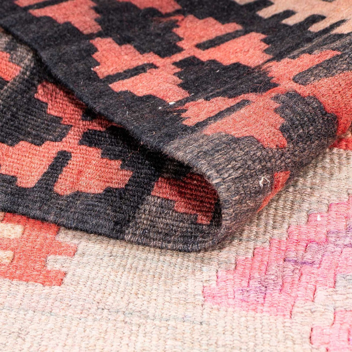 Biegacz Dywan Kelim - Stary - 395 x 180 cm - wielokolorowy