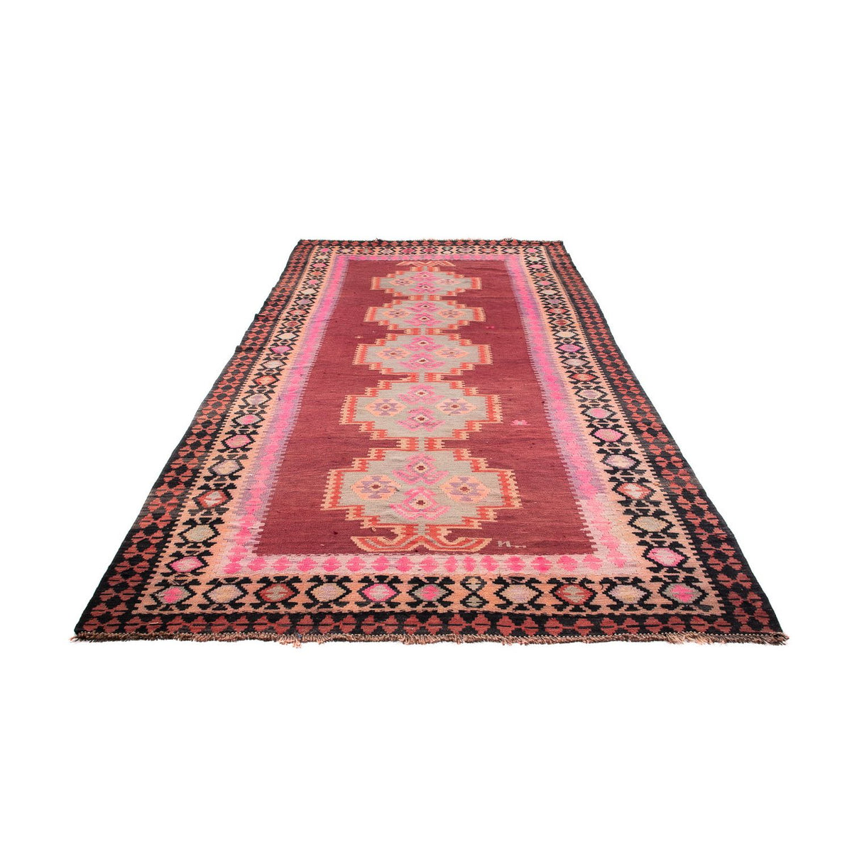 Biegacz Dywan Kelim - Stary - 395 x 180 cm - wielokolorowy