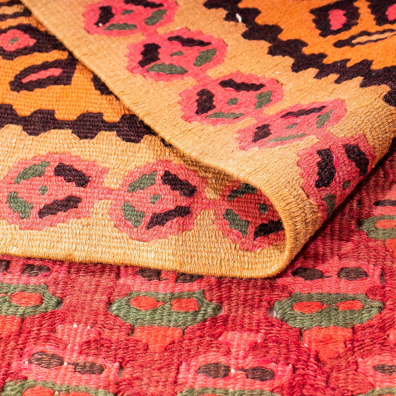 Dywan Kelim - Stary - 280 x 145 cm - wielokolorowy