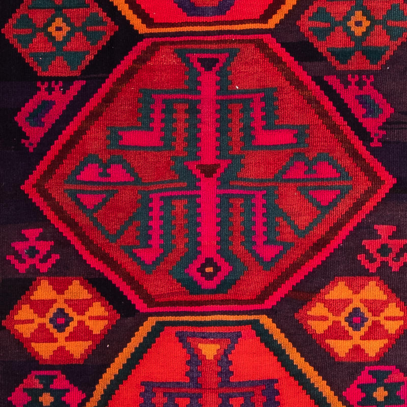 Biegacz Dywan Kelim - Stary - 345 x 150 cm - wielokolorowy