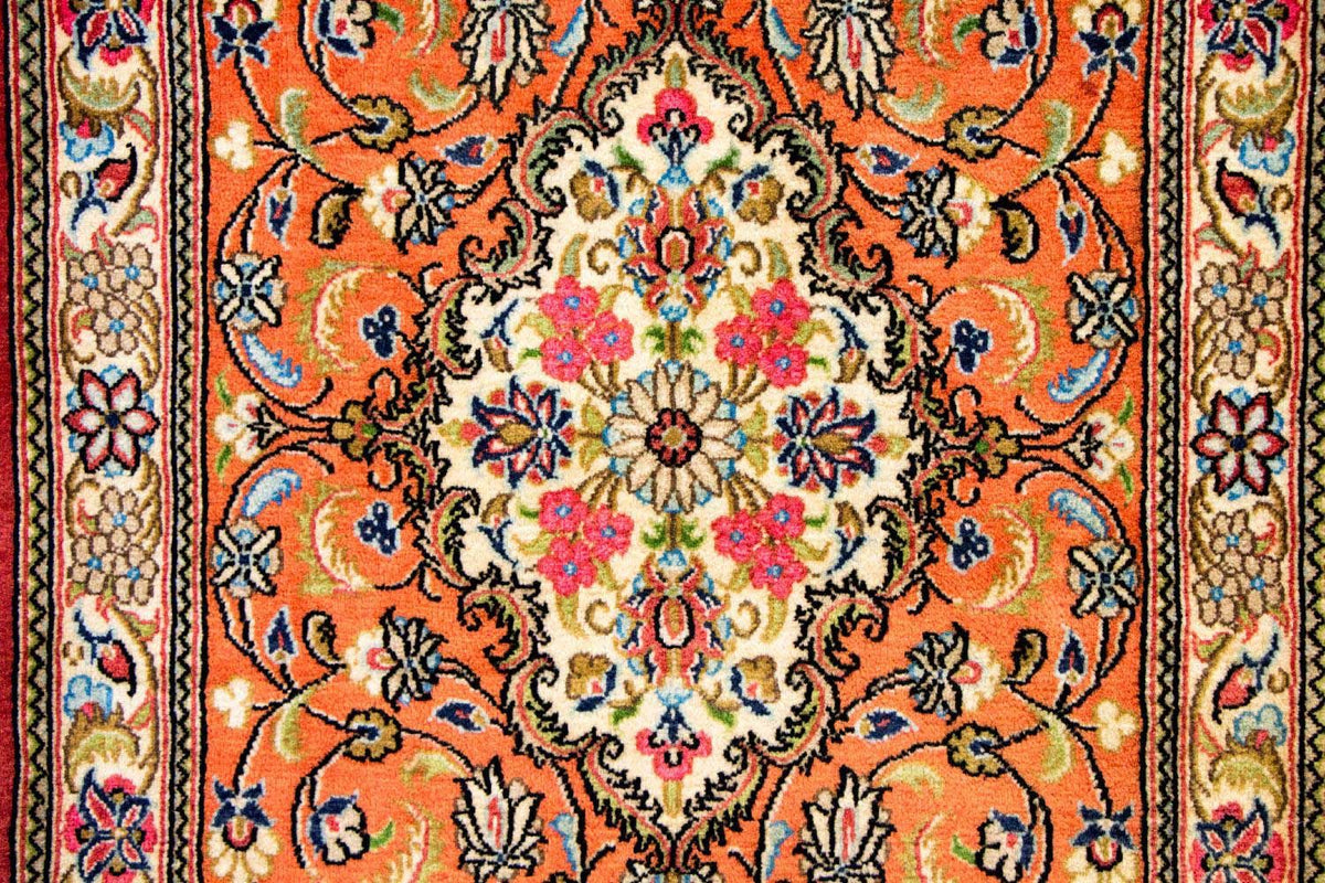 Biegacz Dywan perski - Ghom - 213 x 70 cm - pomarańczowy