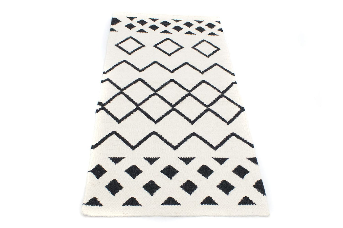 Dywan Kelim - modny - 132 x 63 cm - beżowy