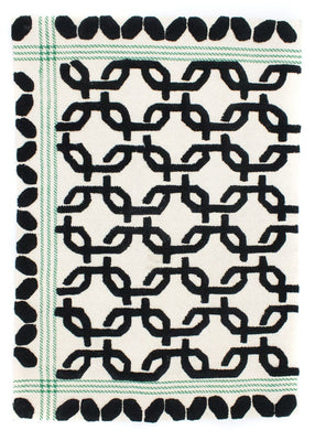 Dywan wełniany - 132 x 95 cm - beżowy