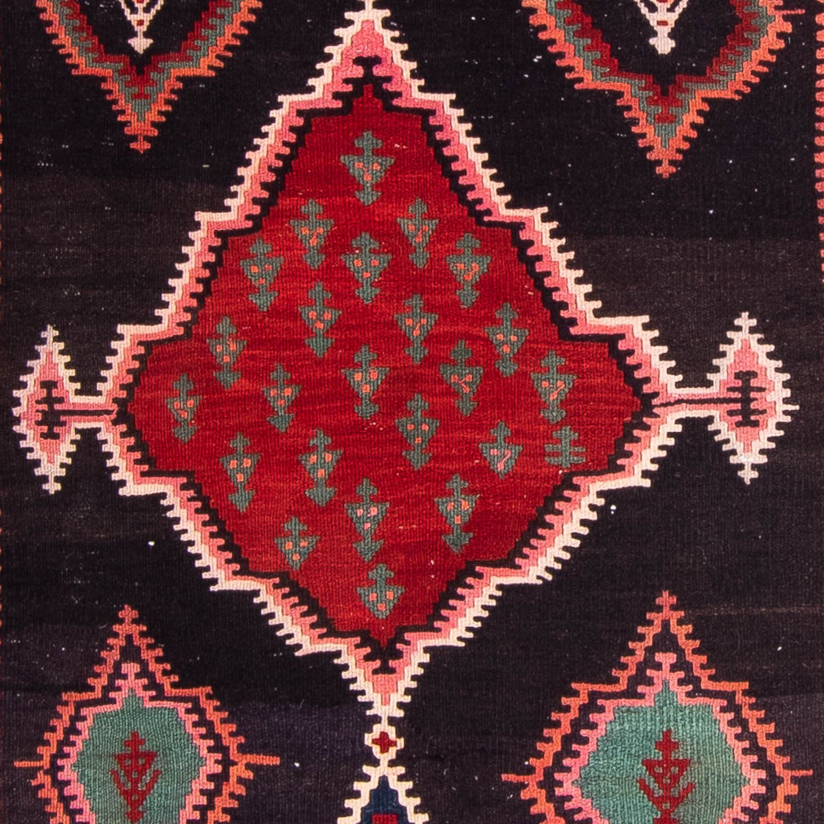 Biegacz Dywan Kelim - Stary - 370 x 100 cm - wielokolorowy