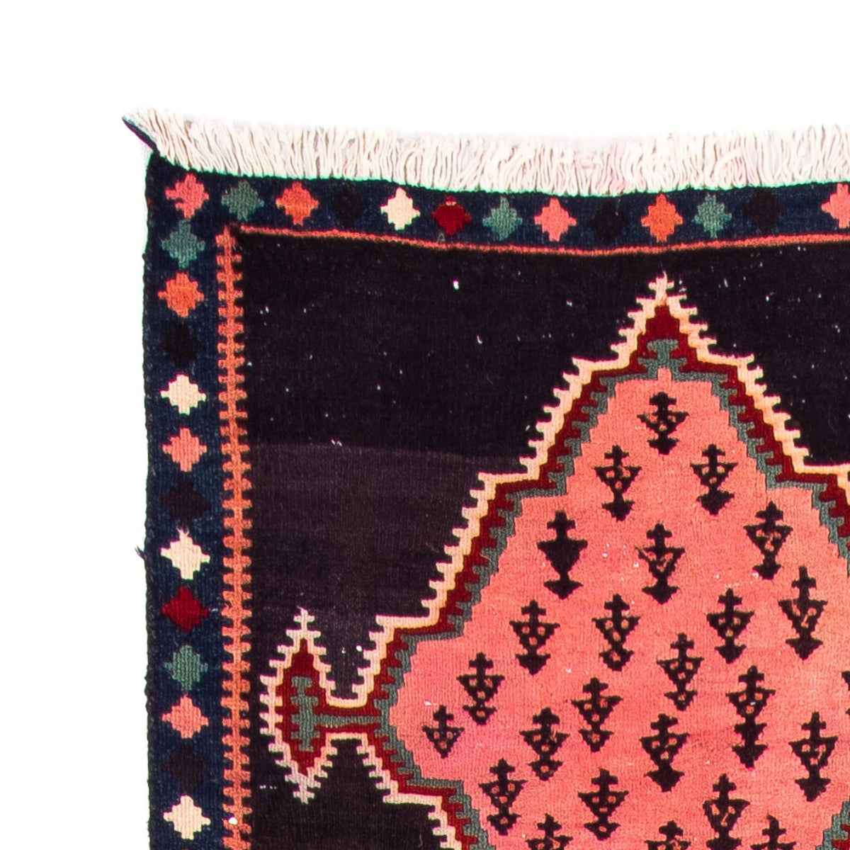 Biegacz Dywan Kelim - Stary - 370 x 100 cm - wielokolorowy