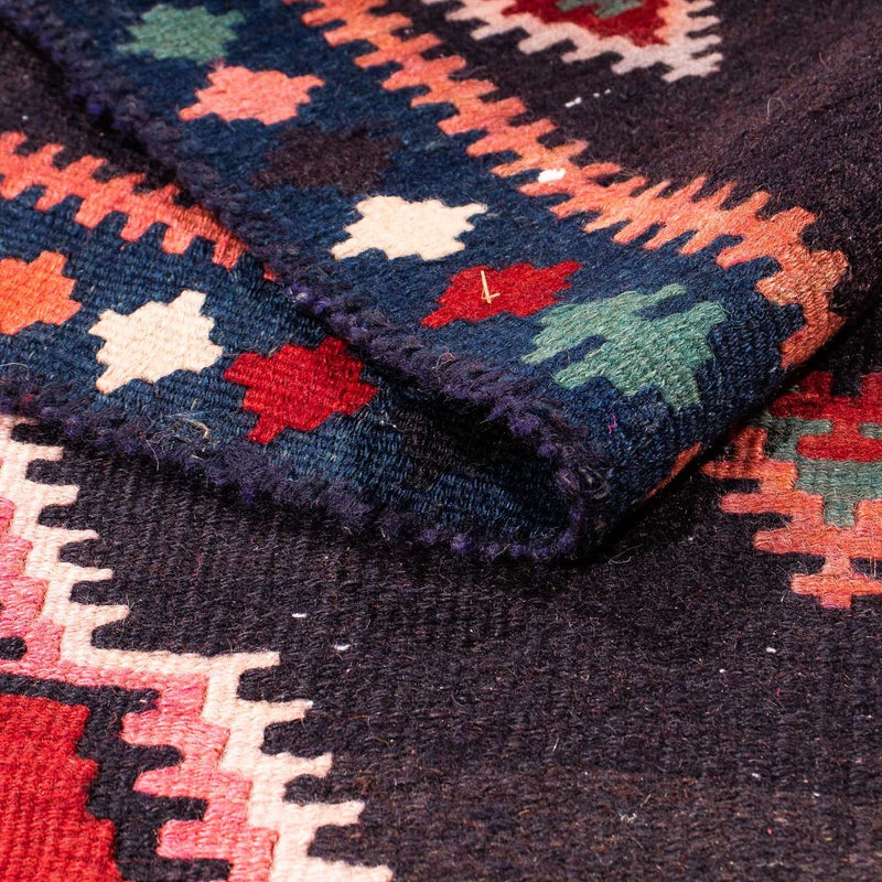 Biegacz Dywan Kelim - Stary - 370 x 100 cm - wielokolorowy