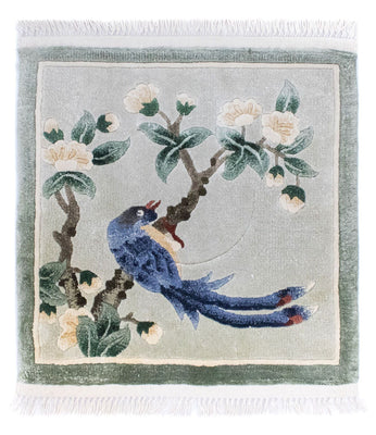 Dywan z jedwabiu - jedwab chiński kwadratowy  - 31 x 31 cm - wielokolorowy