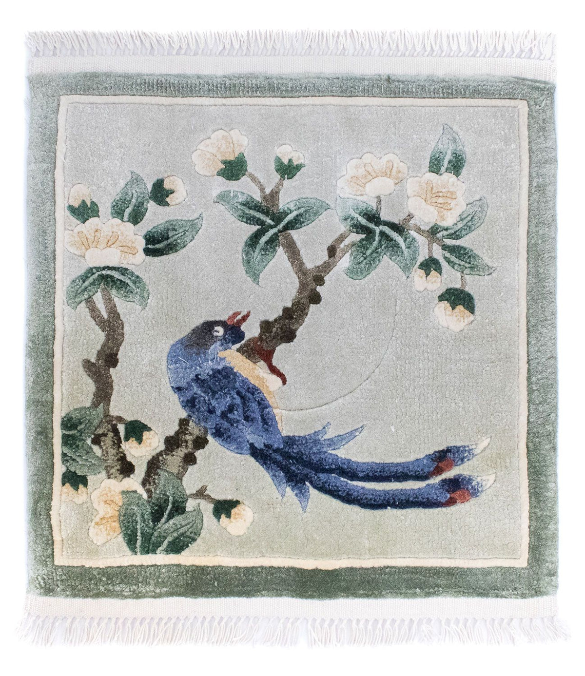 Dywan z jedwabiu - jedwab chiński kwadratowy  - 31 x 31 cm - wielokolorowy