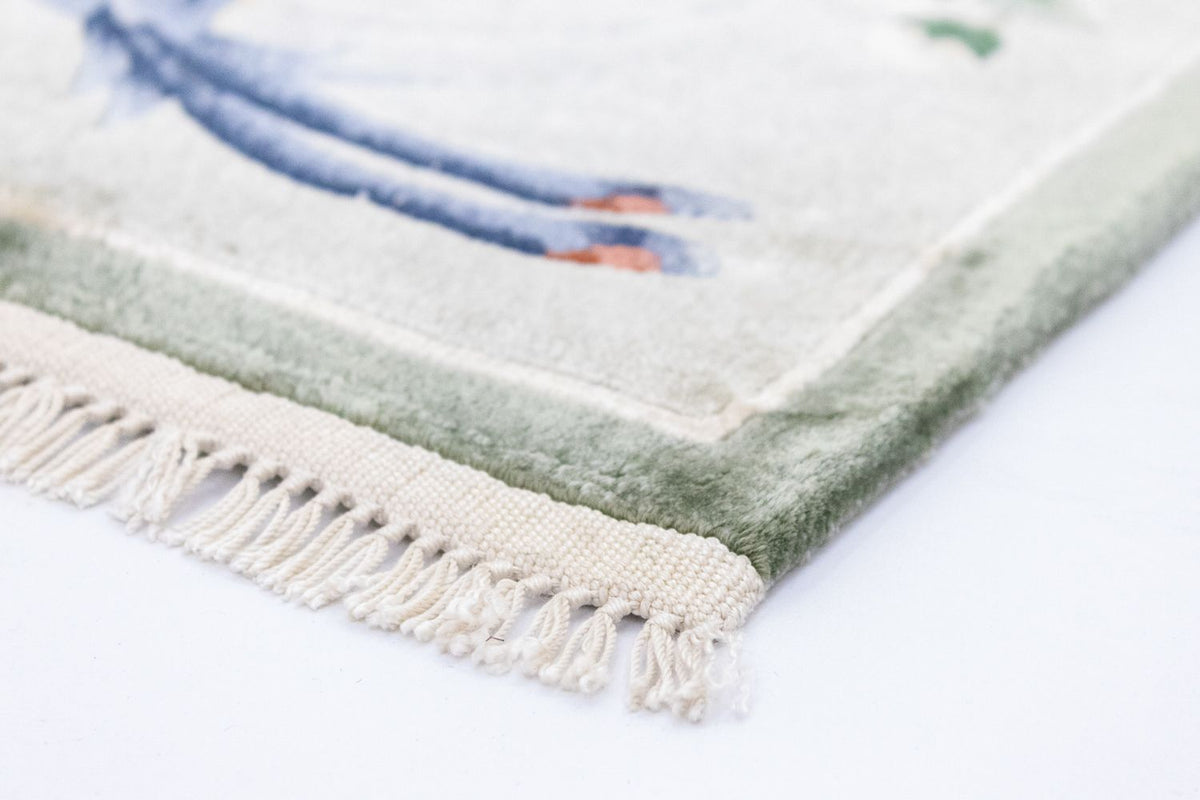 Dywan z jedwabiu - jedwab chiński kwadratowy  - 31 x 31 cm - wielokolorowy