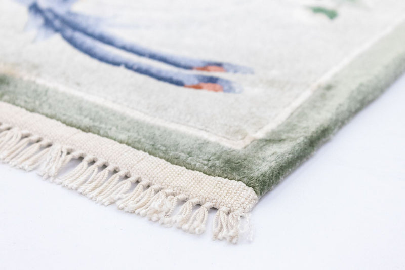 Dywan z jedwabiu - jedwab chiński kwadratowy  - 31 x 31 cm - wielokolorowy