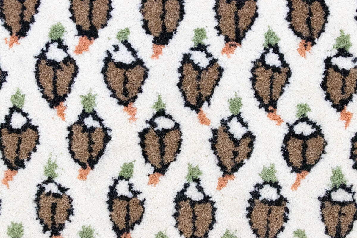 Dywan wełniany - 90 x 60 cm - beżowy