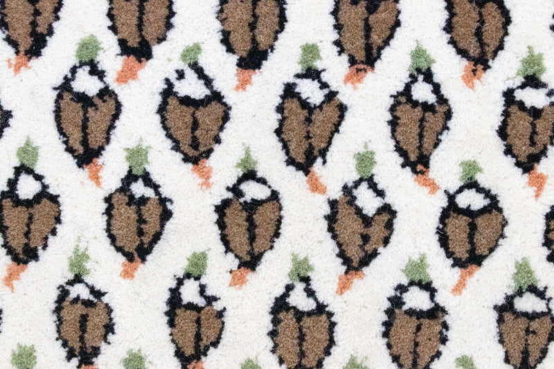 Dywan wełniany - 90 x 60 cm - beżowy