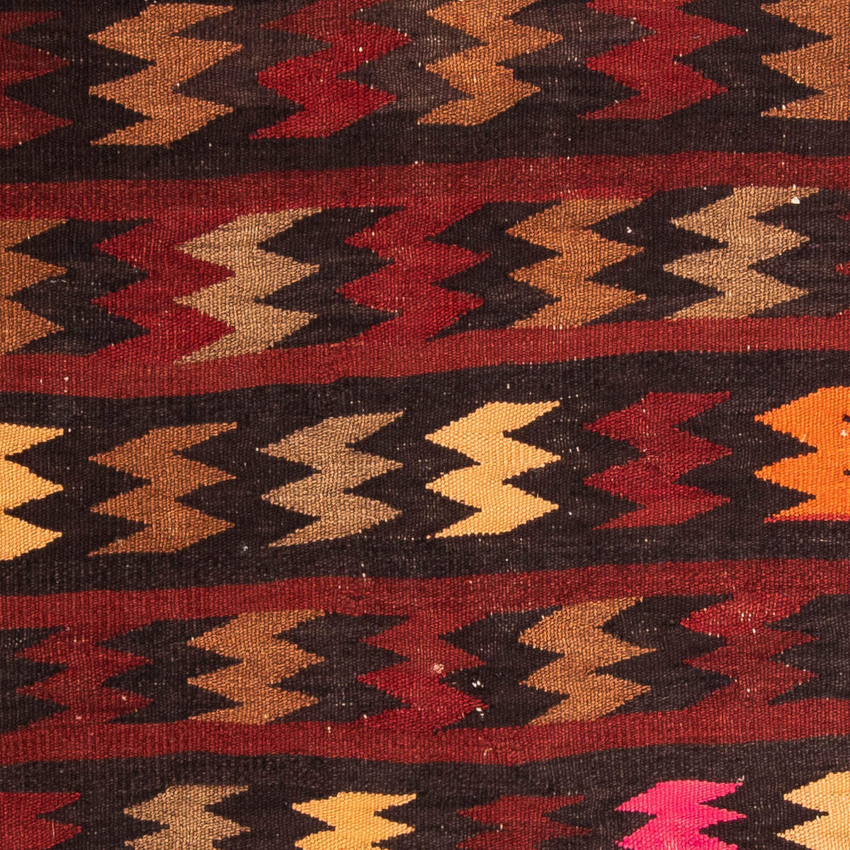 Dywan Kelim - Stary - 110 x 100 cm - wielokolorowy