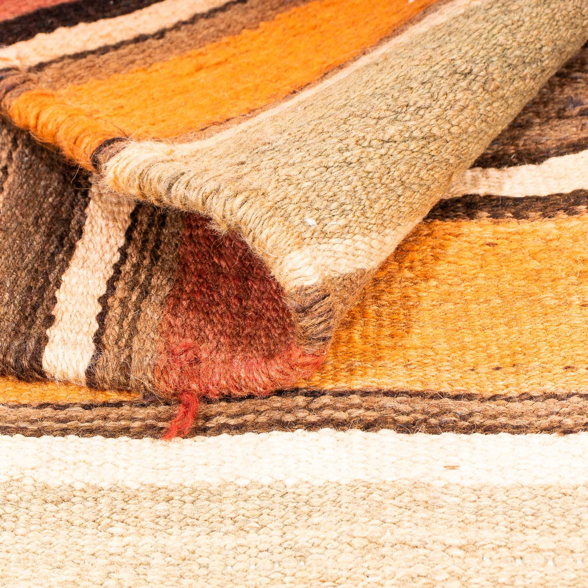 Dywan Kelim - Stary - 180 x 170 cm - wielokolorowy