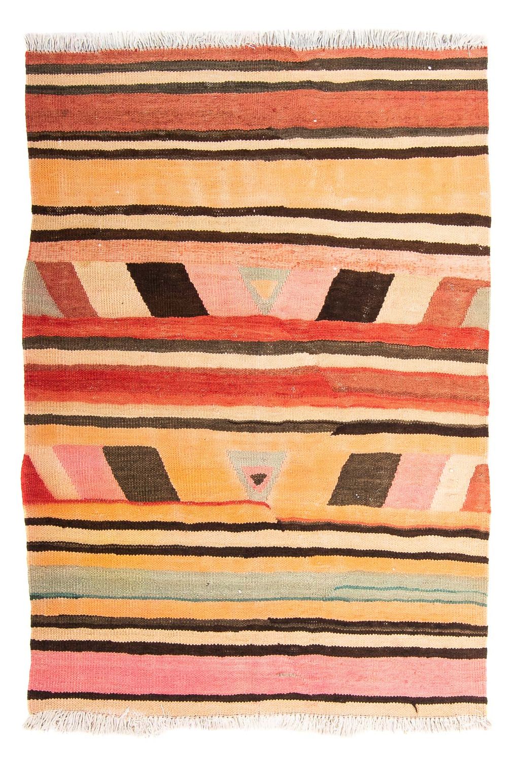 Dywan Kelim - Stary - 150 x 116 cm - wielokolorowy