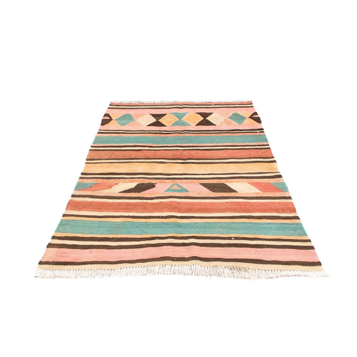 Dywan Kelim - Stary - 160 x 120 cm - wielokolorowy