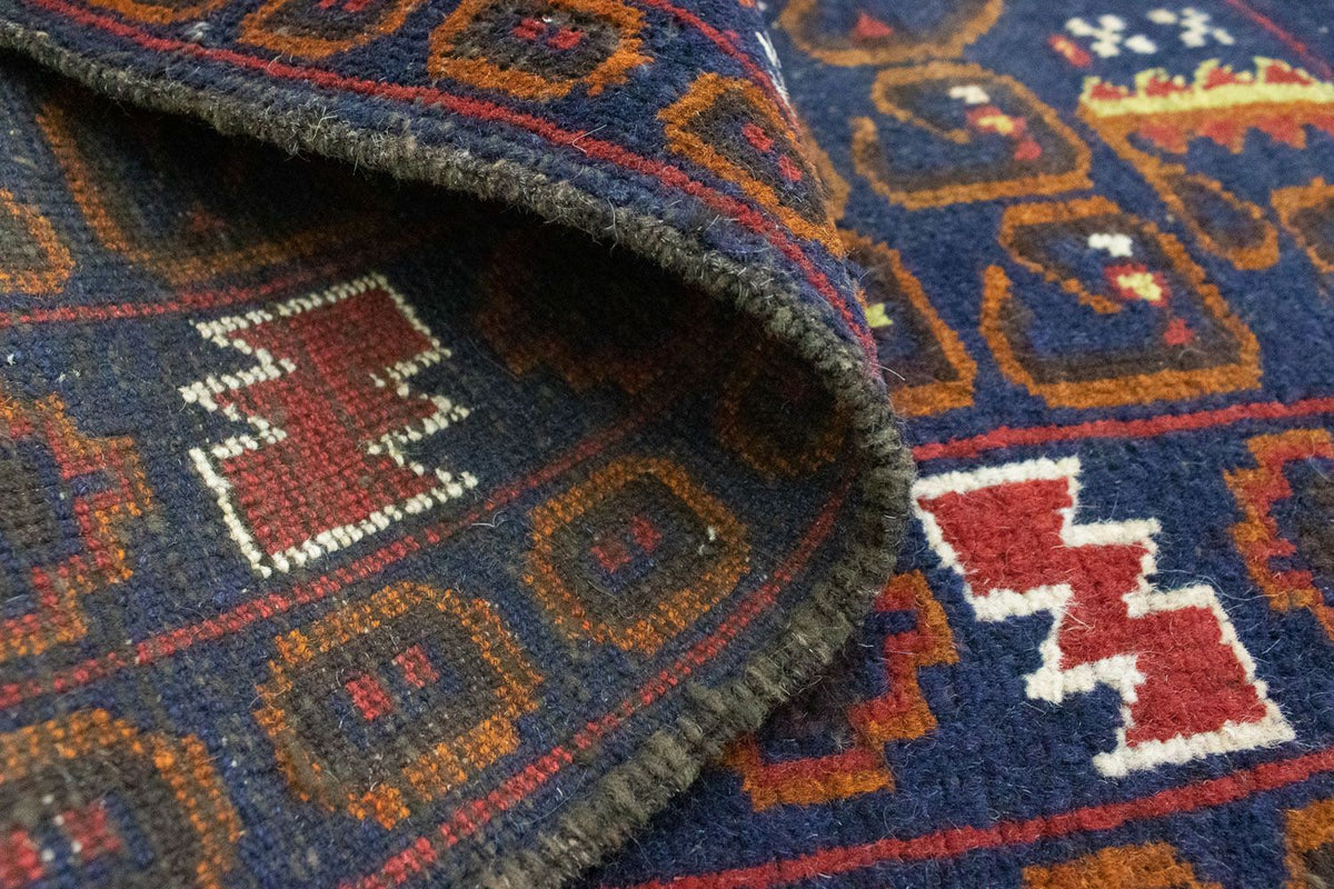 Dywan beludżycki - 136 x 76 cm - niebieski