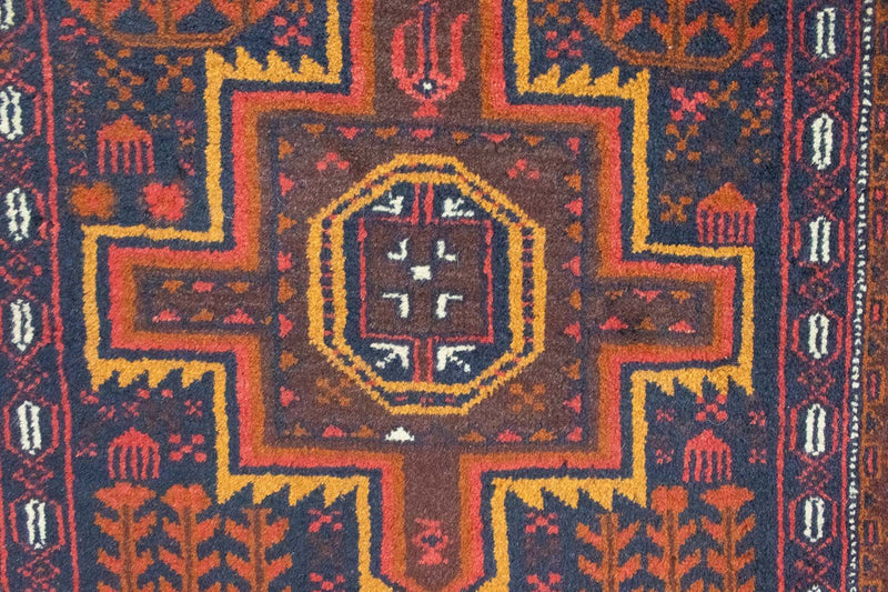 Dywan beludżycki - 133 x 82 cm - niebieski