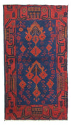 Dywan beludżycki 85x145cm - Dywan orientalny - Prostokątny / Niebieski / 85 x 145 cm Prostokątny