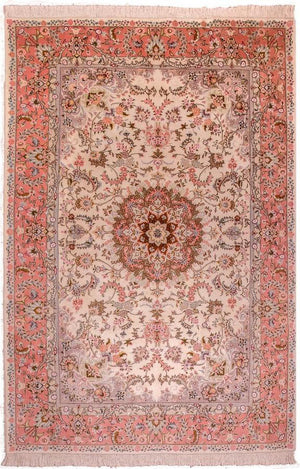 Dywan perski - Tabriz - Królewski - 298 x 200 cm - różowy