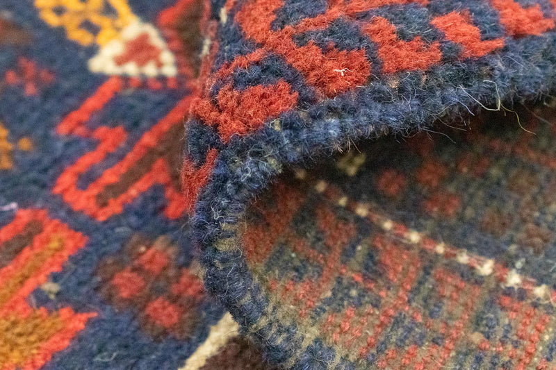 Dywan beludżycki - 140 x 87 cm - niebieski