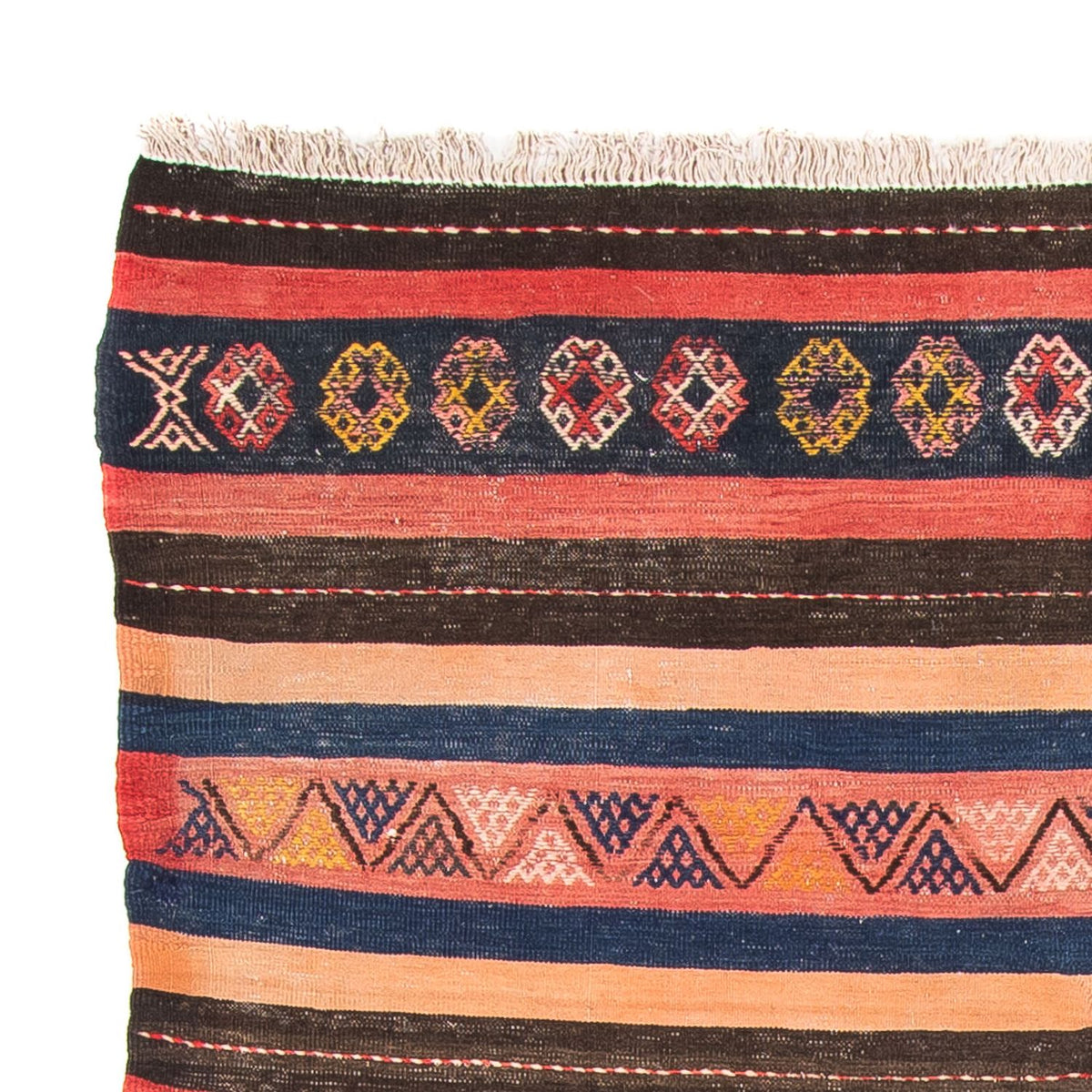 Dywan Kelim - Stary - 220 x 155 cm - wielokolorowy