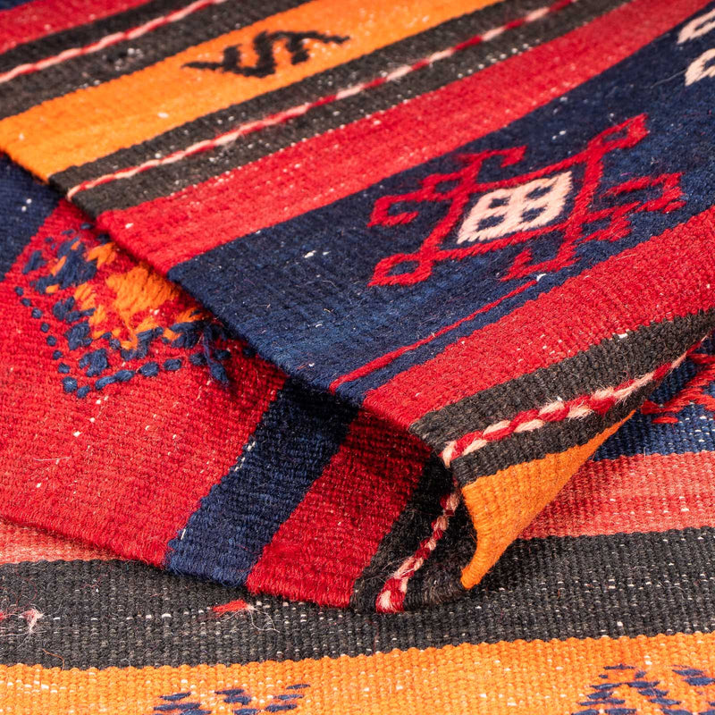 Biegacz Dywan Kelim - Stary - 325 x 130 cm - wielokolorowy