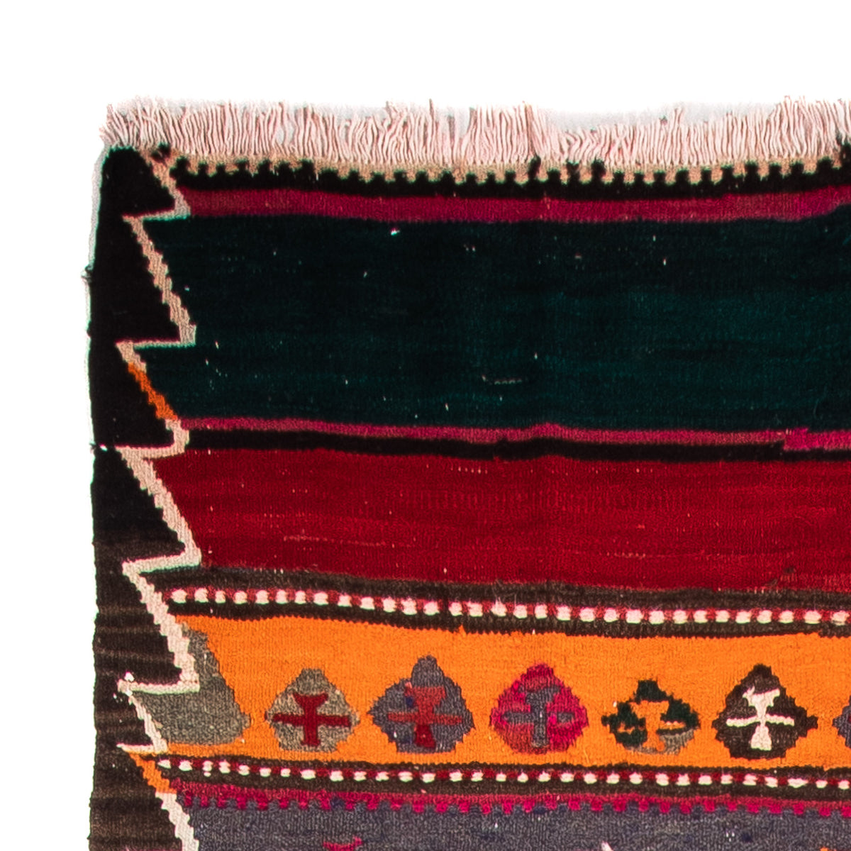 Biegacz Dywan Kelim - Stary - 350 x 140 cm - wielokolorowy