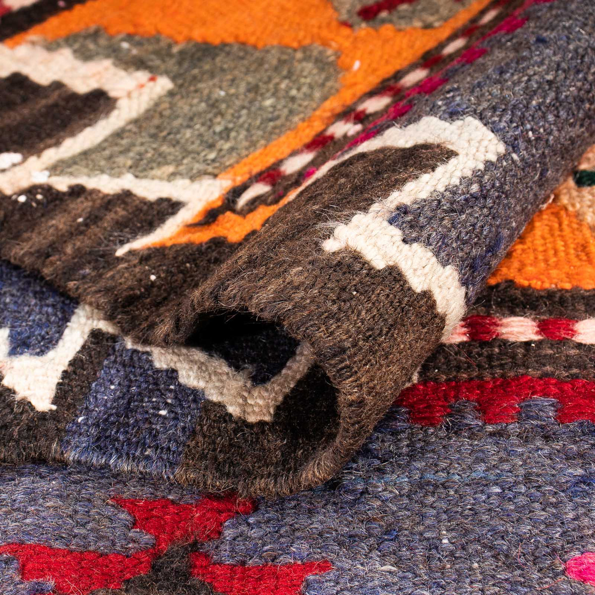 Biegacz Dywan Kelim - Stary - 350 x 140 cm - wielokolorowy