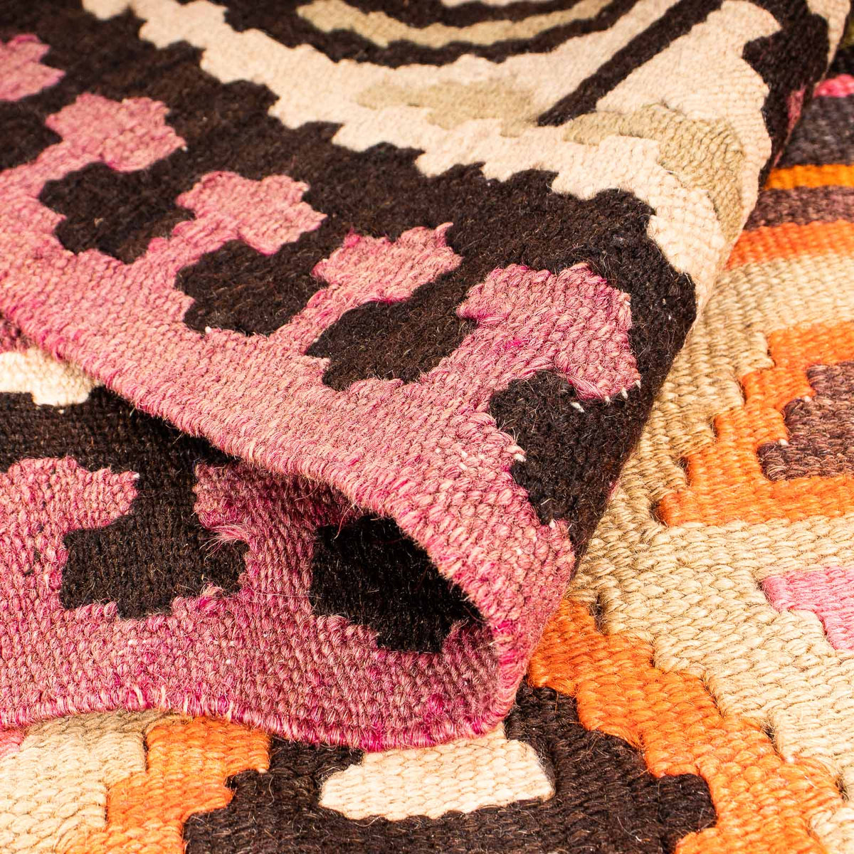 Biegacz Dywan Kelim - Stary - 305 x 145 cm - wielokolorowy