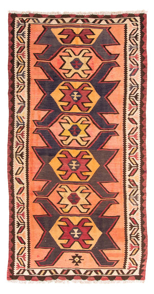 Biegacz Dywan Kelim - Stary - 265 x 140 cm - wielokolorowy