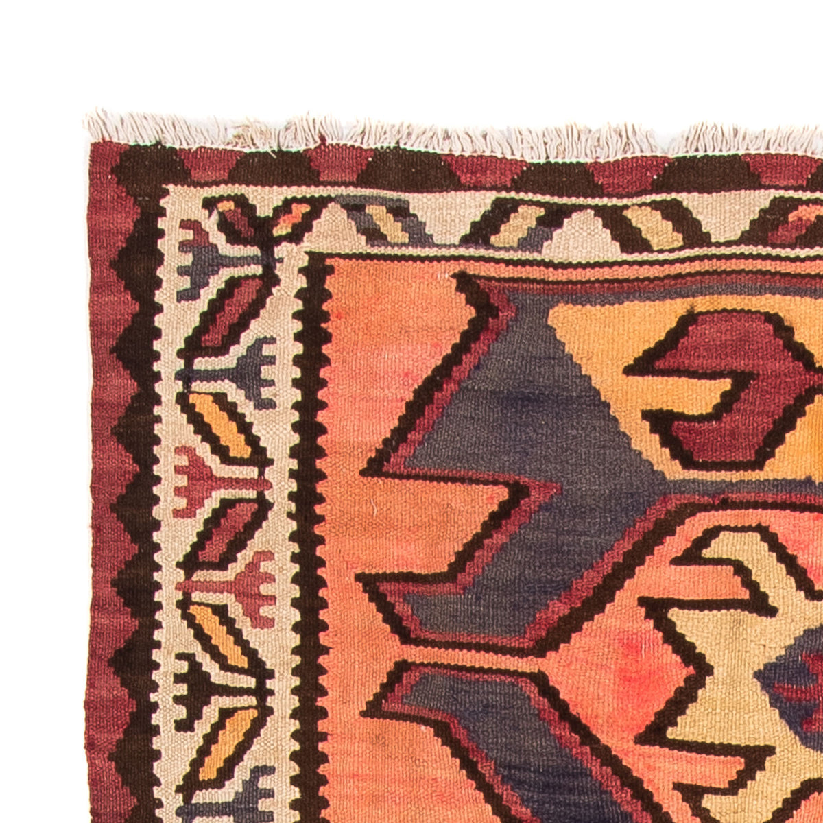 Biegacz Dywan Kelim - Stary - 265 x 140 cm - wielokolorowy