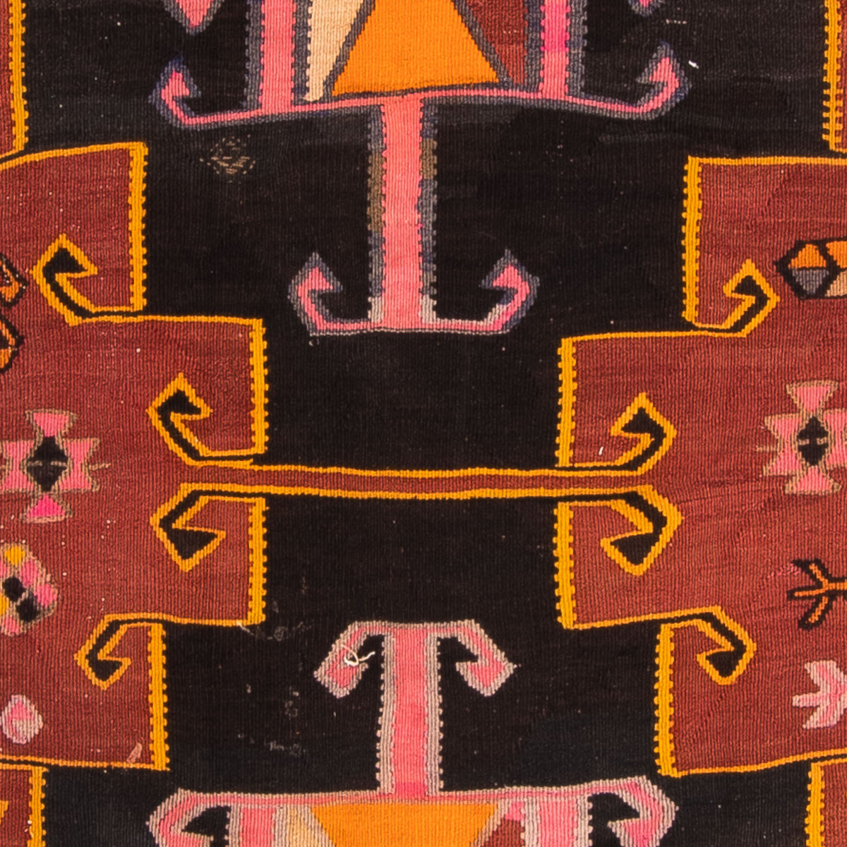 Biegacz Dywan Kelim - Stary - 375 x 130 cm - wielokolorowy