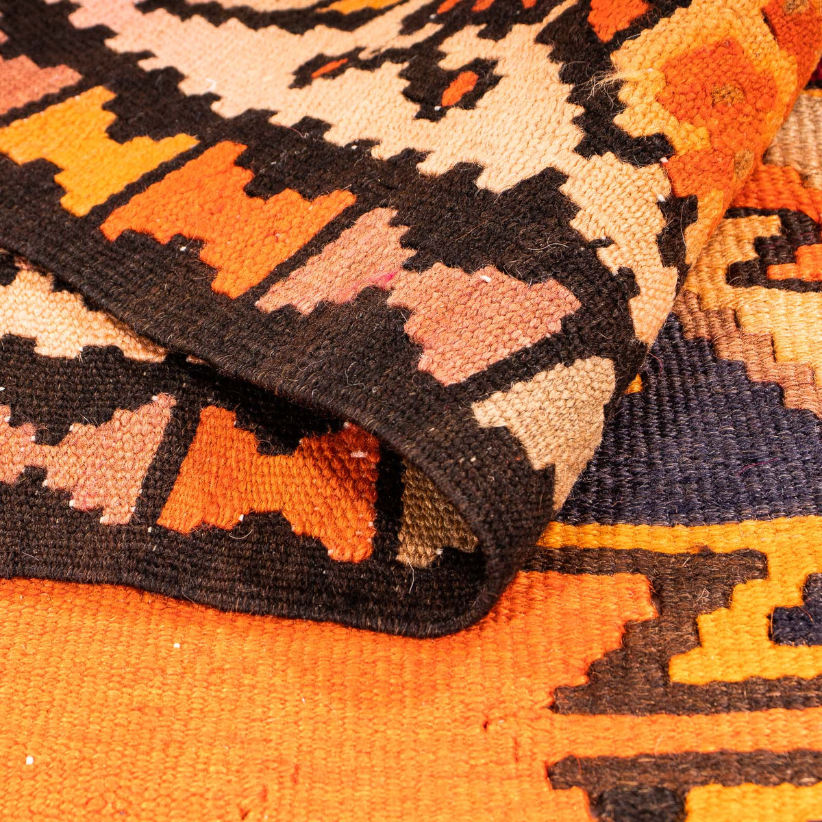 Biegacz Dywan Kelim - Stary - 290 x 140 cm - wielokolorowy