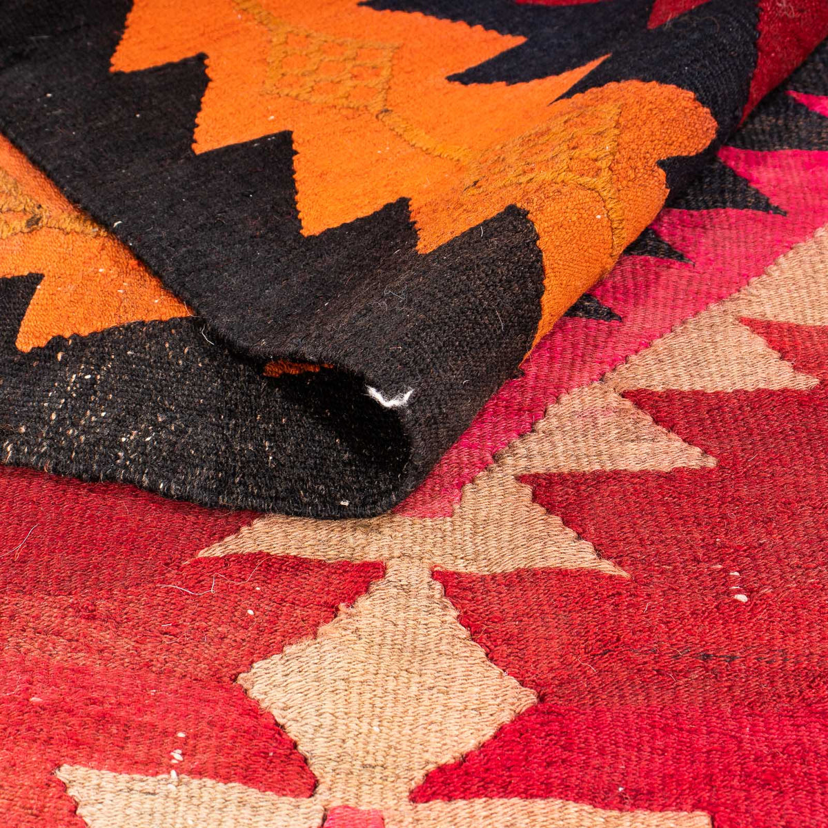 Biegacz Dywan Kelim - Stary - 360 x 160 cm - wielokolorowy