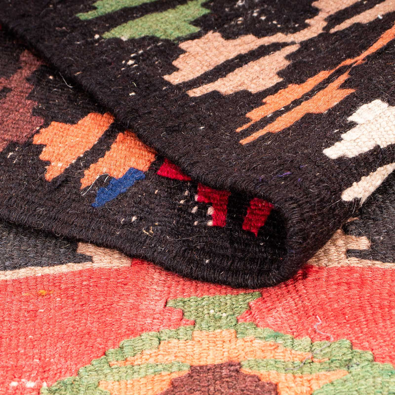 Biegacz Dywan Kelim - Stary - 330 x 137 cm - wielokolorowy