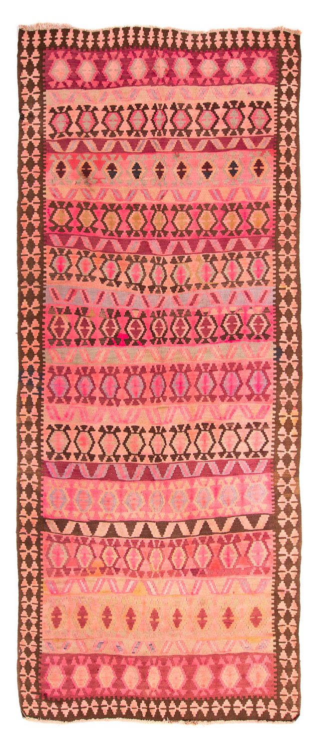 Biegacz Dywan Kelim - Stary - 390 x 178 cm - wielokolorowy