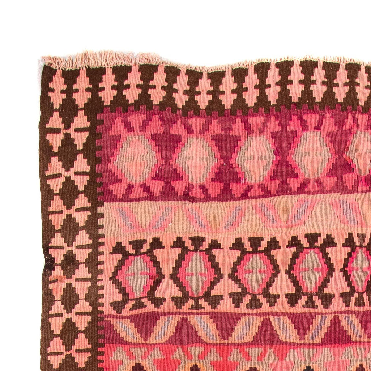 Biegacz Dywan Kelim - Stary - 390 x 178 cm - wielokolorowy