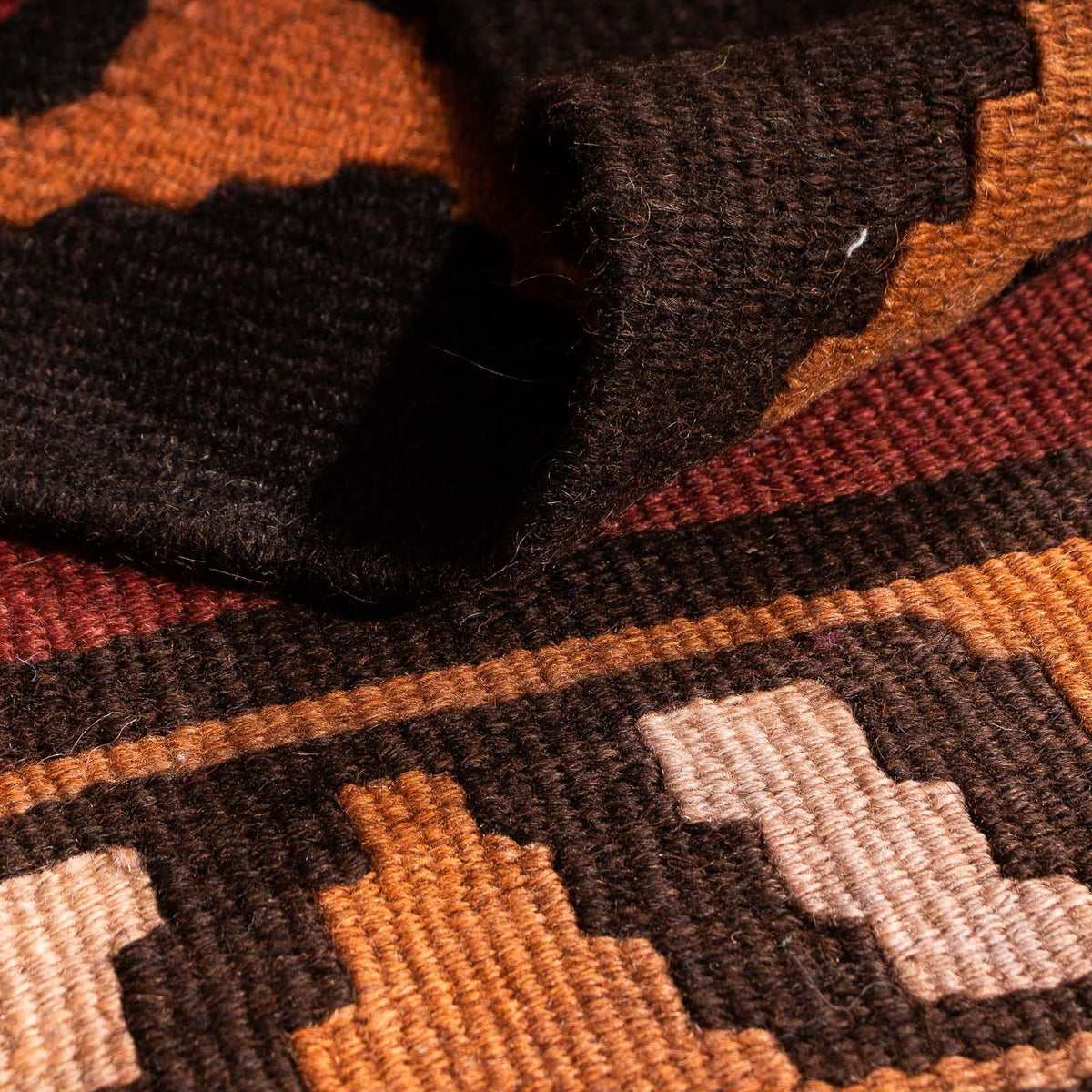 Dywan Kelim - Stary - 180 x 140 cm - wielokolorowy