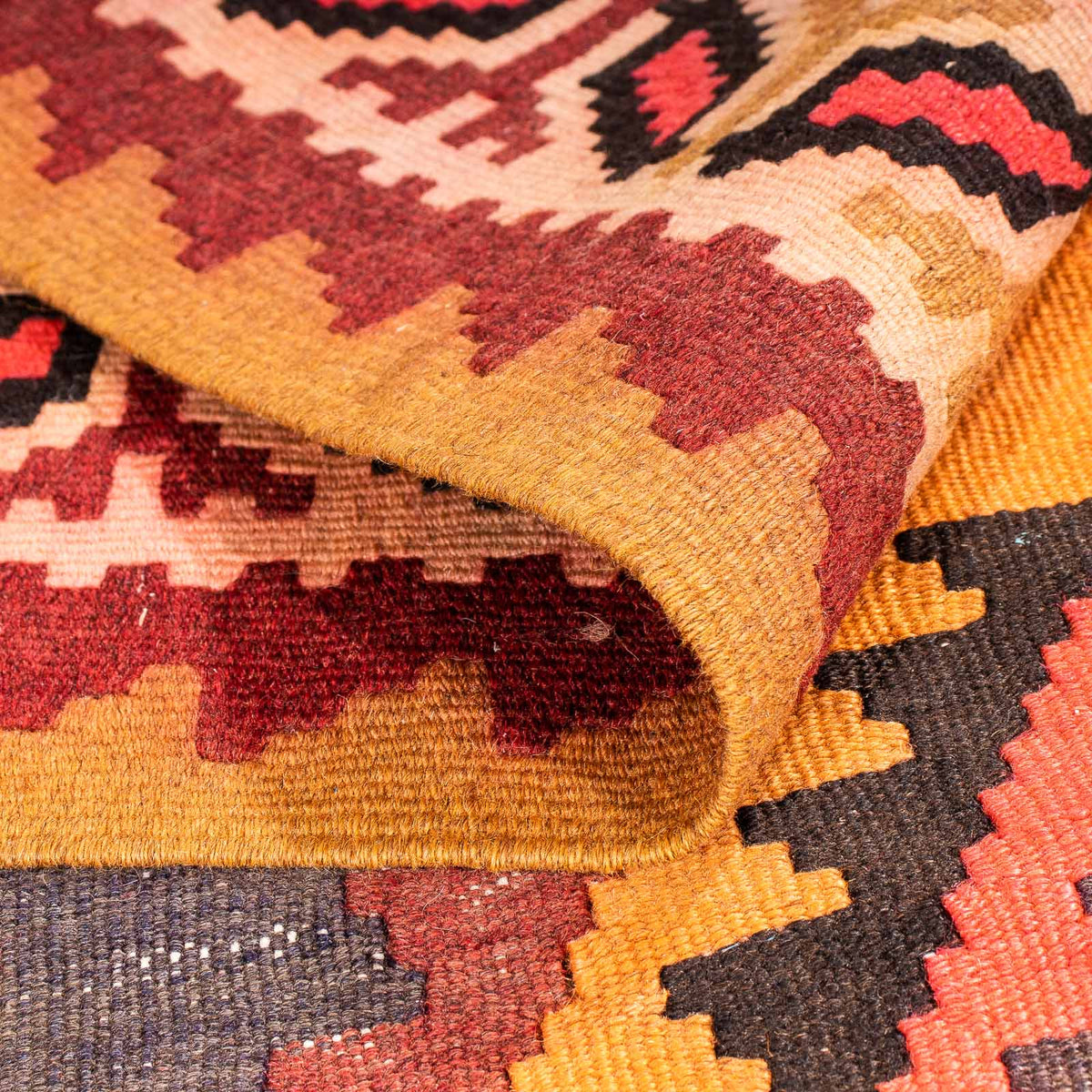 Biegacz Dywan Kelim - Stary - 290 x 150 cm - wielokolorowy