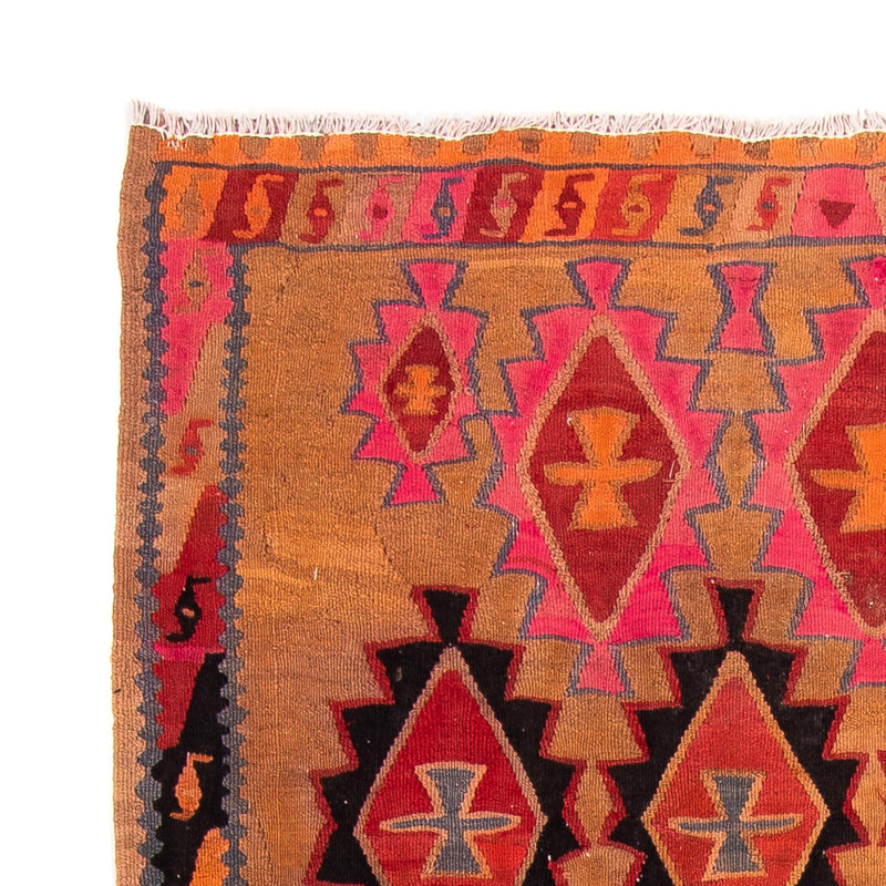 Biegacz Dywan Kelim - Stary - 308 x 145 cm - wielokolorowy