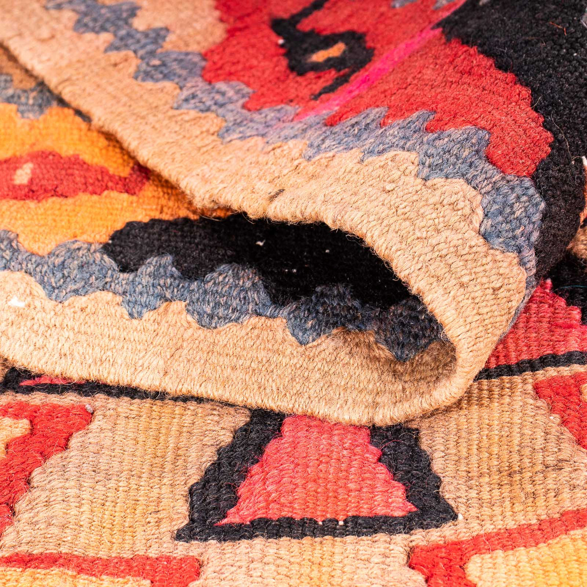 Biegacz Dywan Kelim - Stary - 308 x 145 cm - wielokolorowy