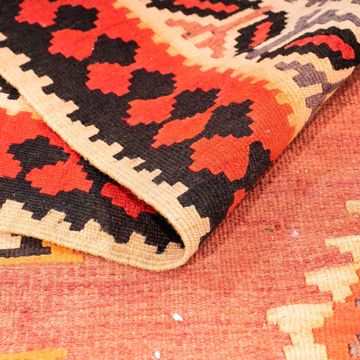 Biegacz Dywan Kelim - Stary - 300 x 150 cm - wielokolorowy