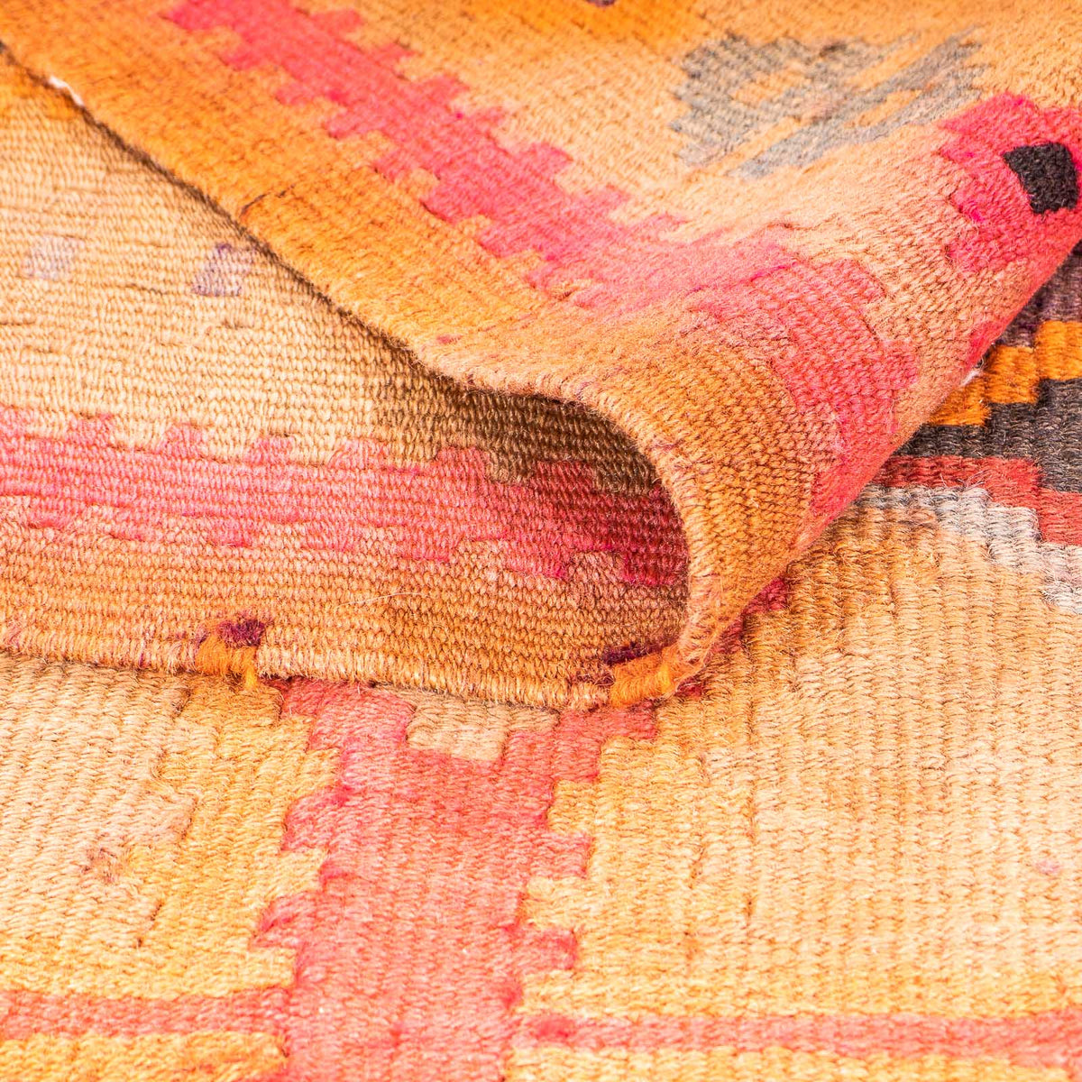 Biegacz Dywan Kelim - Stary - 355 x 142 cm - wielokolorowy