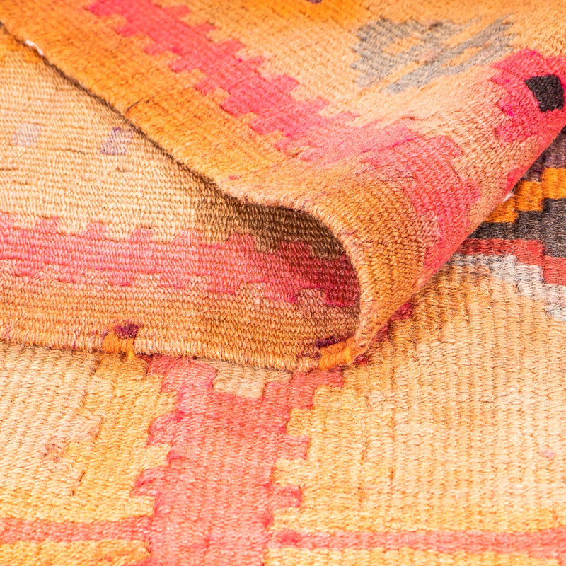 Biegacz Dywan Kelim - Stary - 355 x 142 cm - wielokolorowy