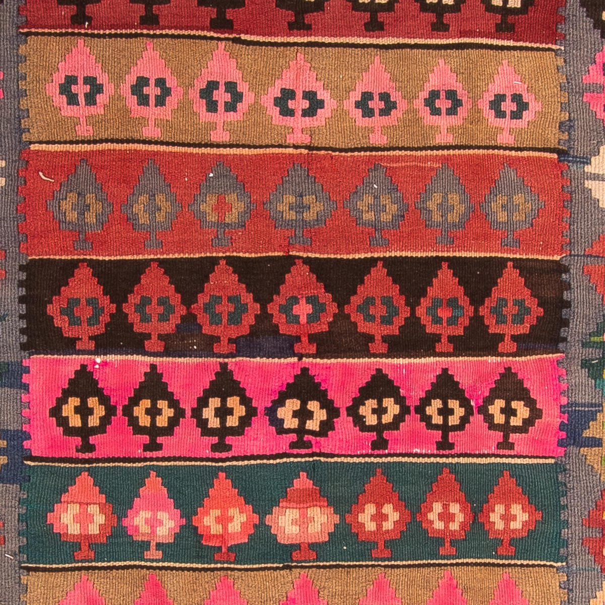 Biegacz Dywan Kelim - Stary - 350 x 140 cm - wielokolorowy