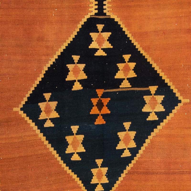 Biegacz Dywan Kelim - Stary - 375 x 124 cm - wielokolorowy