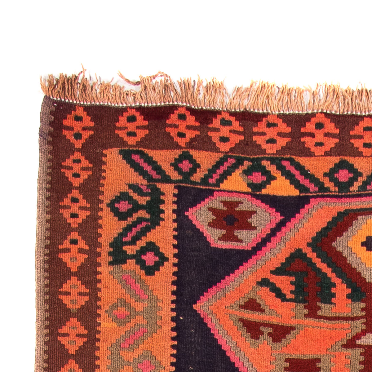 Biegacz Dywan Kelim - Stary - 320 x 145 cm - wielokolorowy