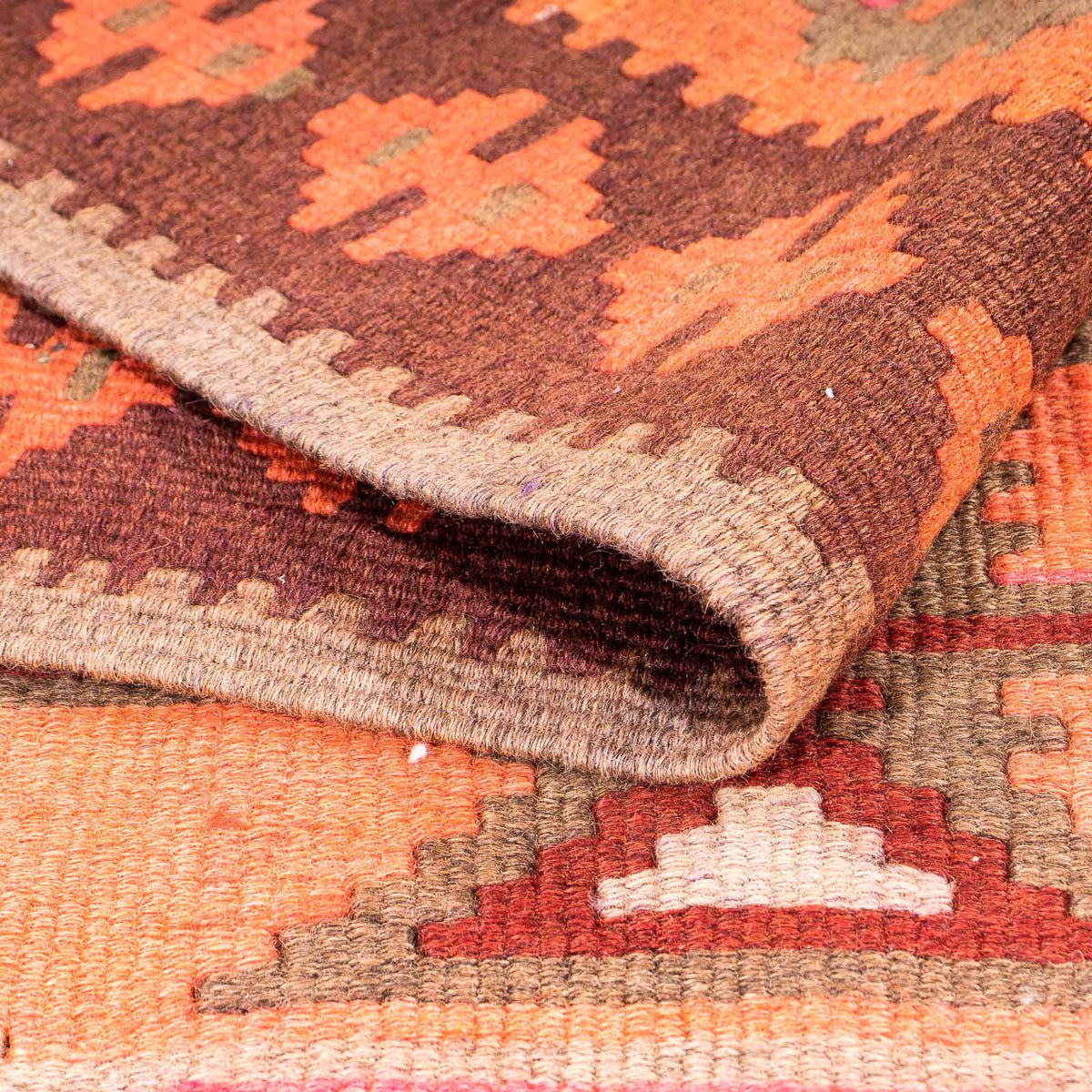 Biegacz Dywan Kelim - Stary - 320 x 145 cm - wielokolorowy